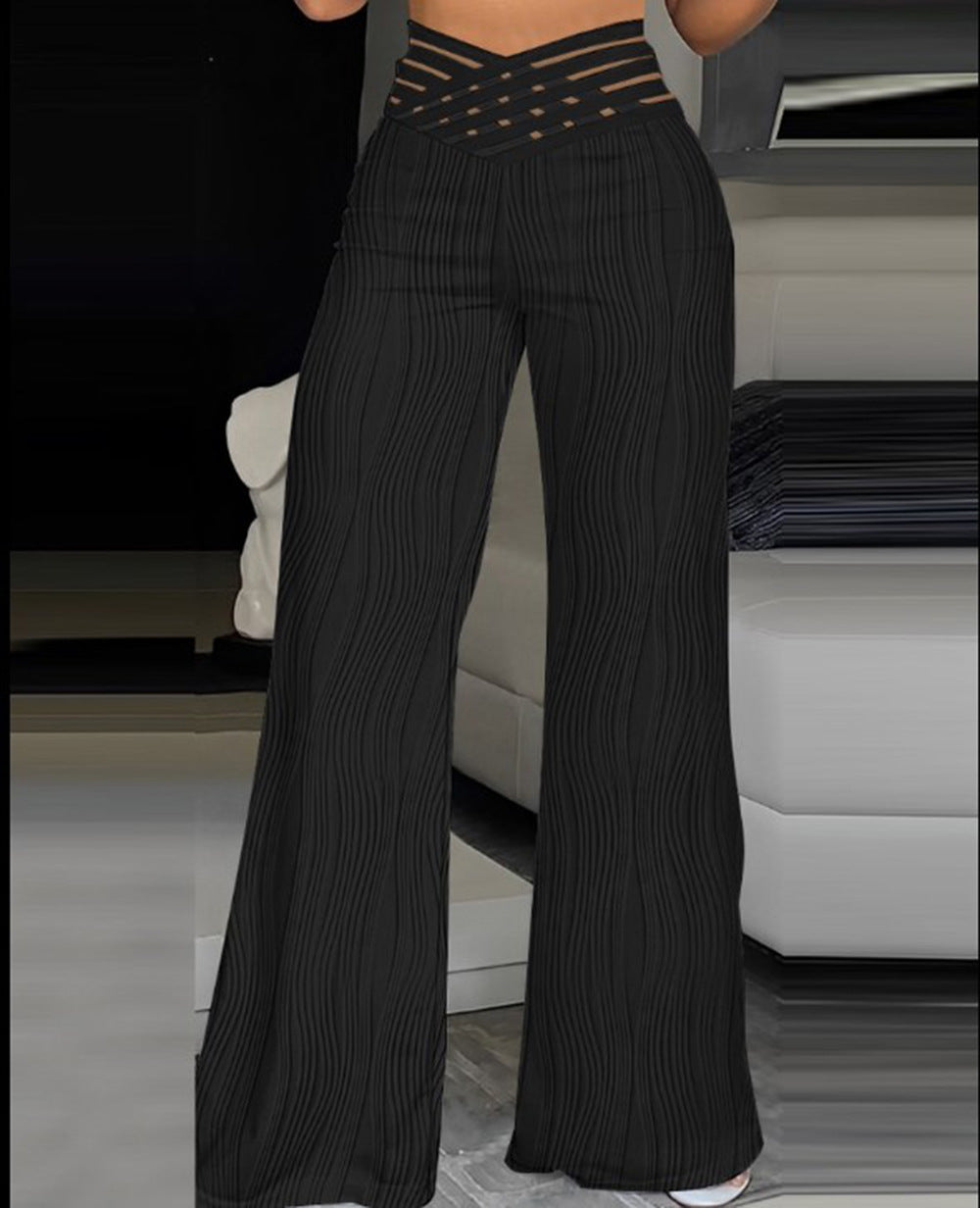 Jacquard Stretch Fabric Bootcut Pants