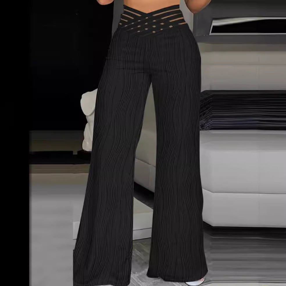 Jacquard Stretch Fabric Bootcut Pants