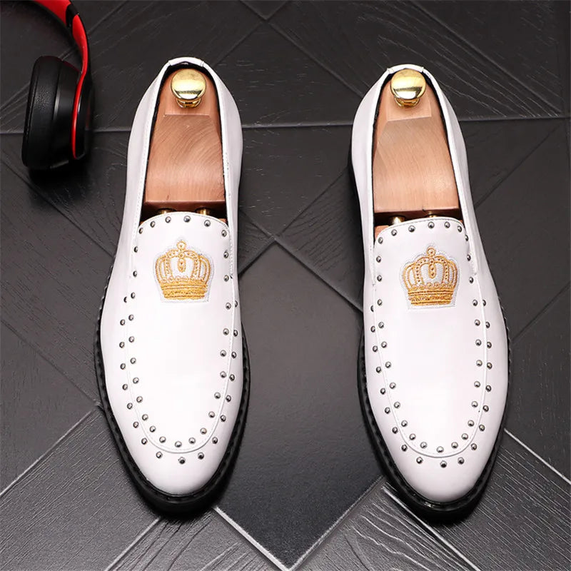 Luxury Royal Style Crown Pattern Loafers