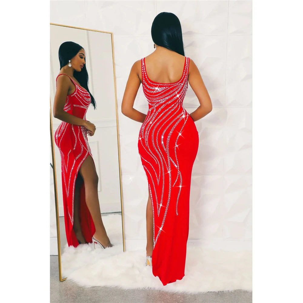 Sexy Glam Leg Split Long Maxi Dress