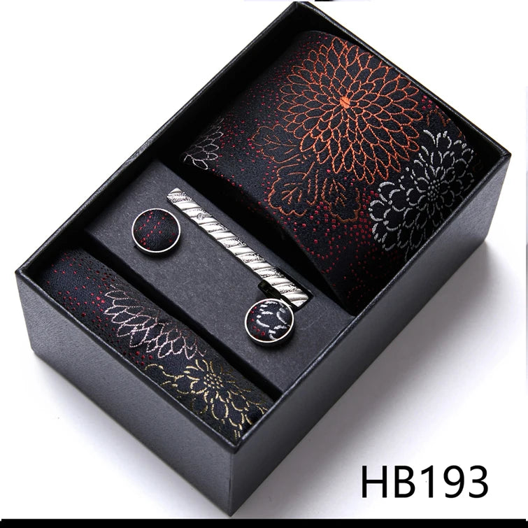 Jacquard Fashion Brand Handkerchief Cufflink & Necktie
