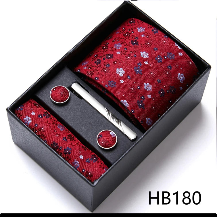 Jacquard Fashion Brand Handkerchief Cufflink & Necktie