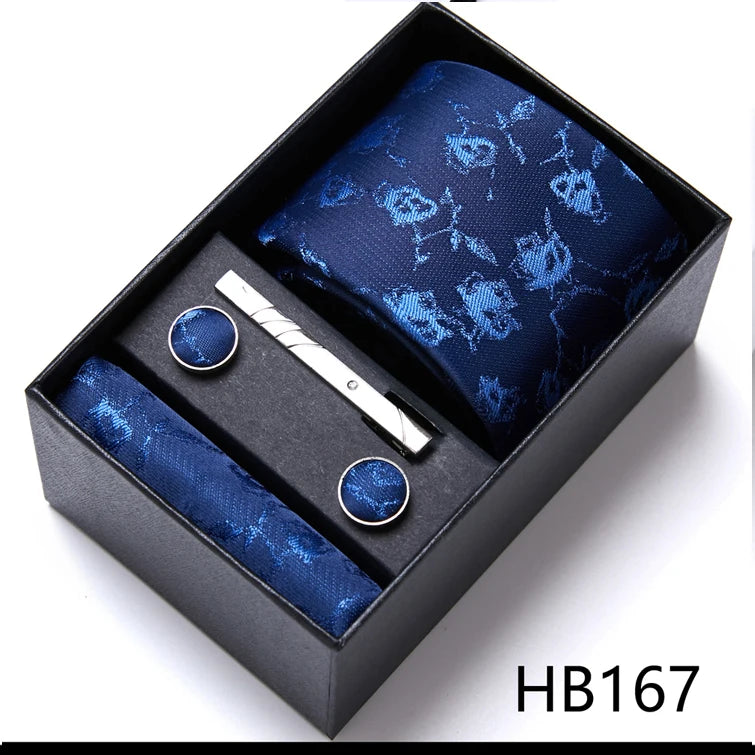 Jacquard Fashion Brand Handkerchief Cufflink & Necktie
