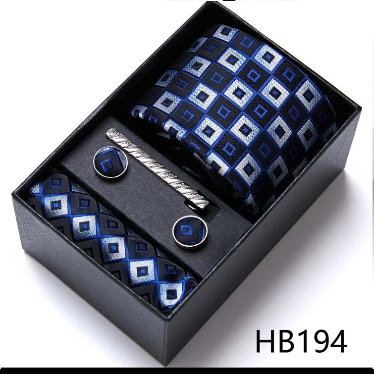 Jacquard Fashion Brand Handkerchief Cufflink & Necktie