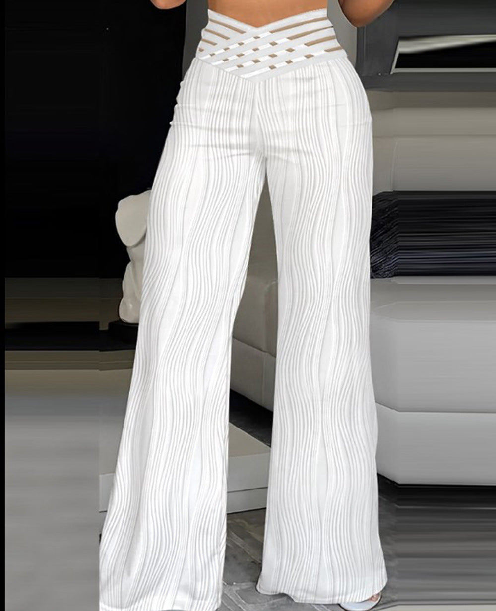 Jacquard Stretch Fabric Bootcut Pants