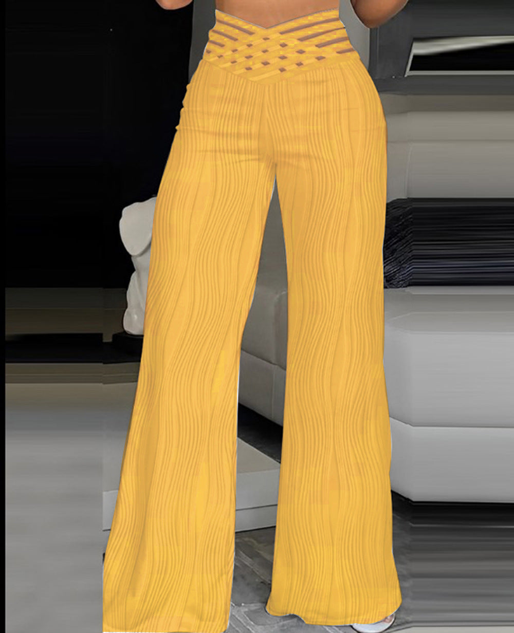 Jacquard Stretch Fabric Bootcut Pants