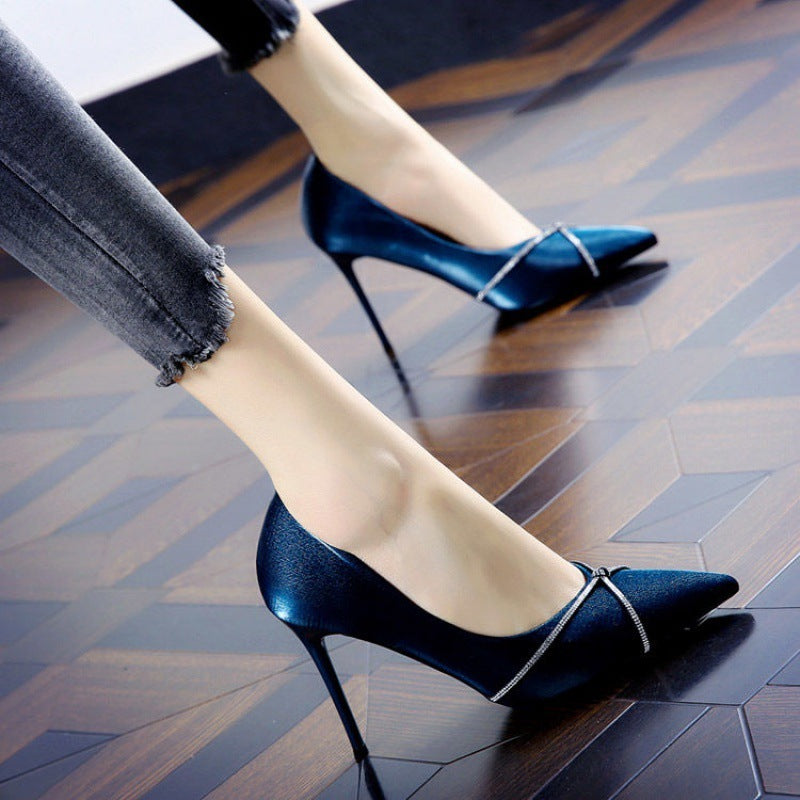 Women's Rhinestone Pointed High Heels