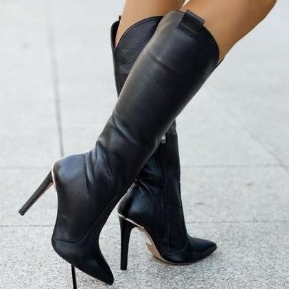 Sexy High Fashion Women's High Heeled Cowgirl Boots