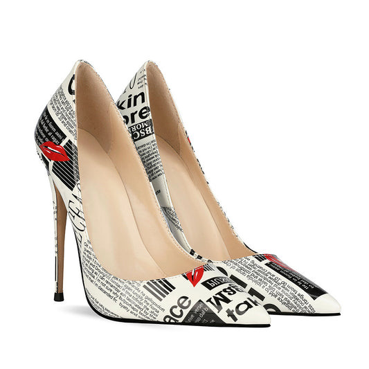 Graffiti Fashion Pointed Toe Stiletto Heels