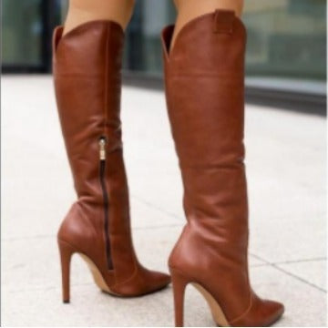 Sexy High Fashion Women's High Heeled Cowgirl Boots