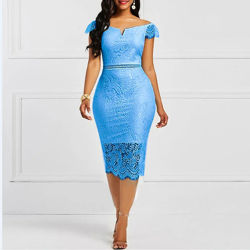Elegant Lace Evening  Dress