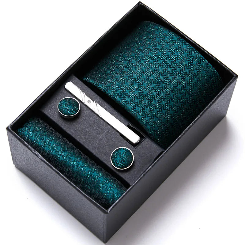 Jacquard Fashion Brand Handkerchief  Cufflink & Necktie