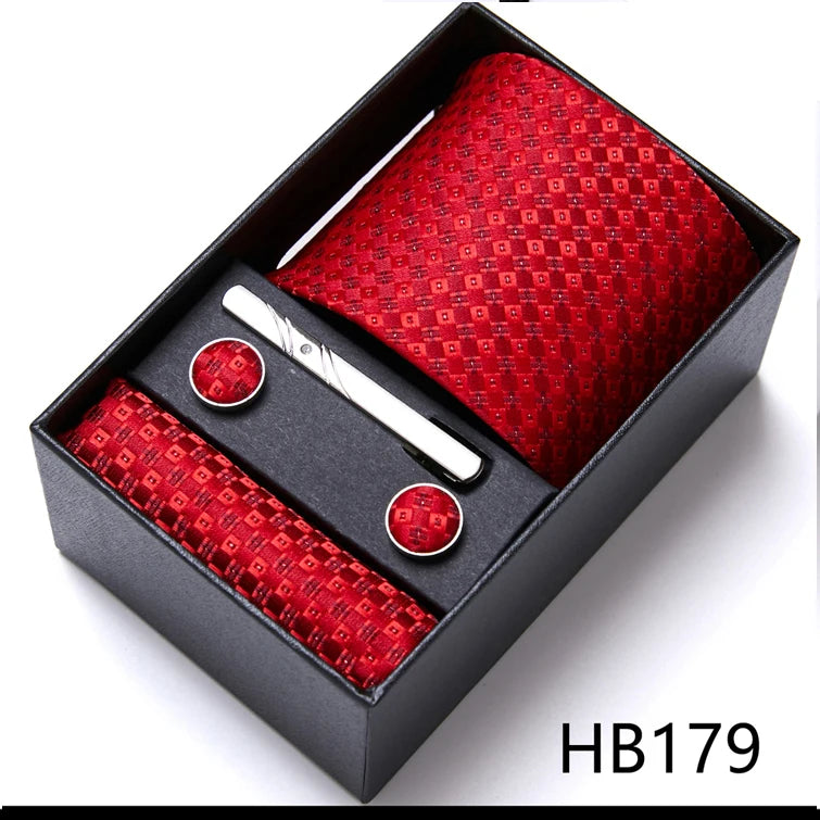Jacquard Fashion Brand Handkerchief  Cufflink & Necktie