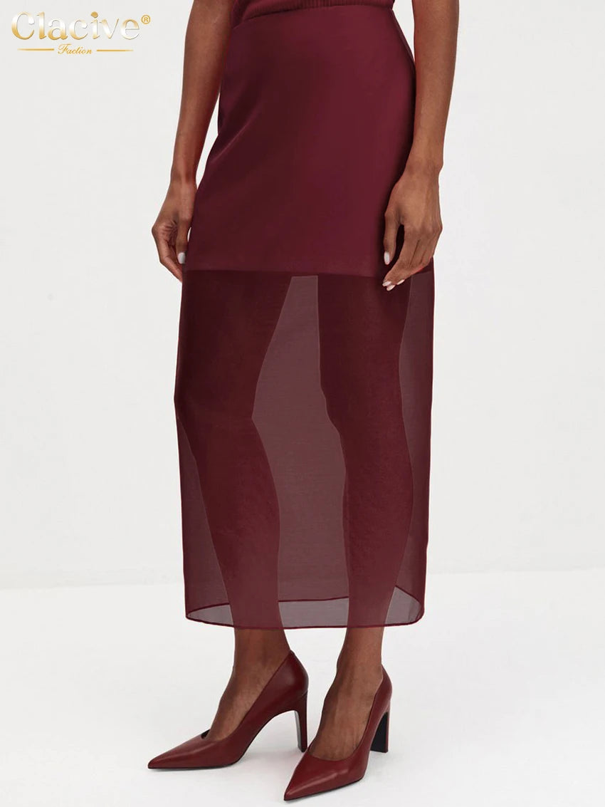 Elegant Loose High-Waist Ankle-Length Skirts