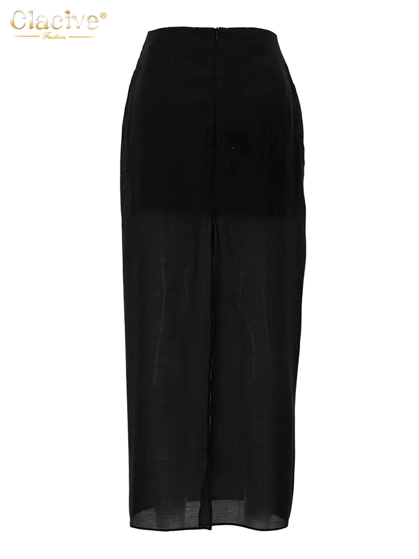 Elegant Loose High-Waist Ankle-Length Skirts
