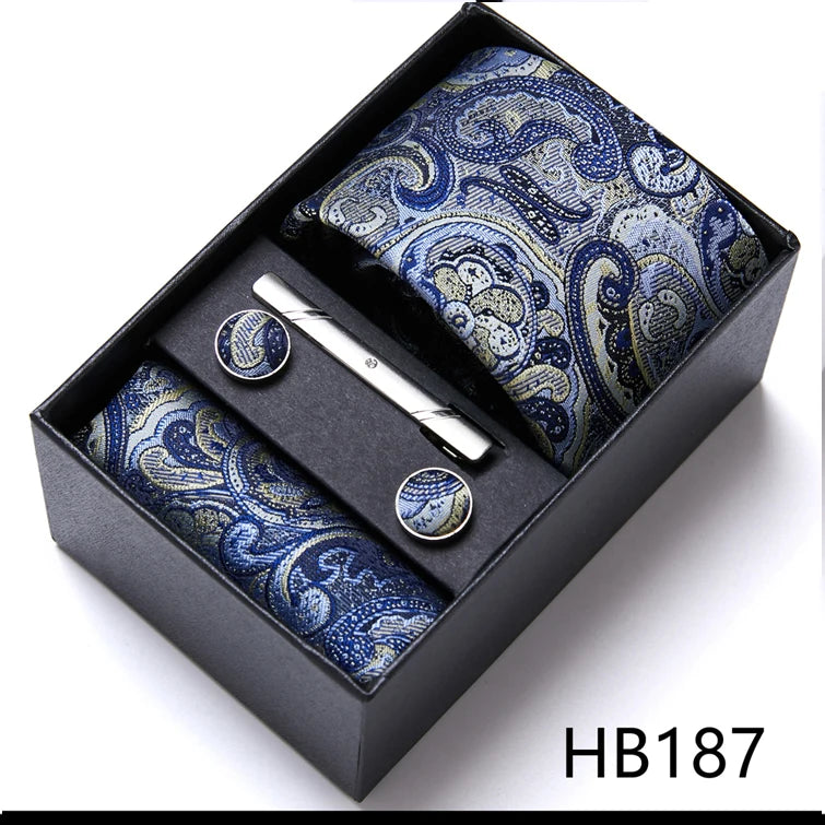 Jacquard Fashion Brand Handkerchief  Cufflink & Necktie
