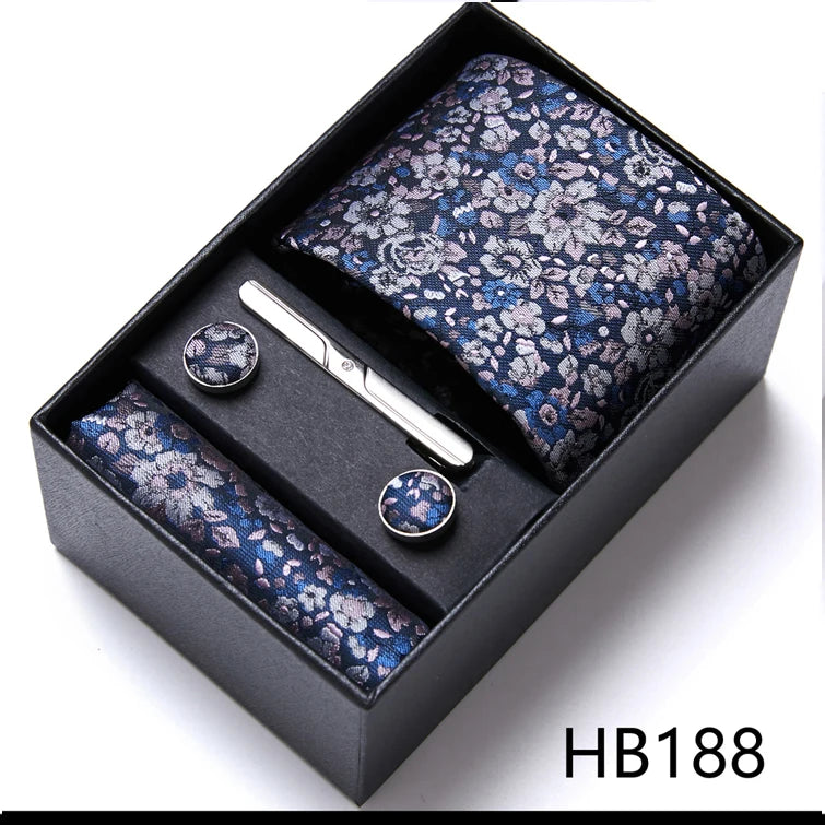 Jacquard Fashion Brand Handkerchief  Cufflink & Necktie