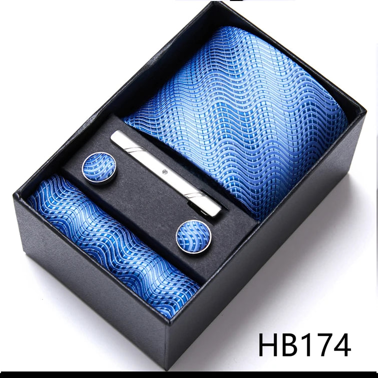 Jacquard Fashion Brand Handkerchief  Cufflink & Necktie