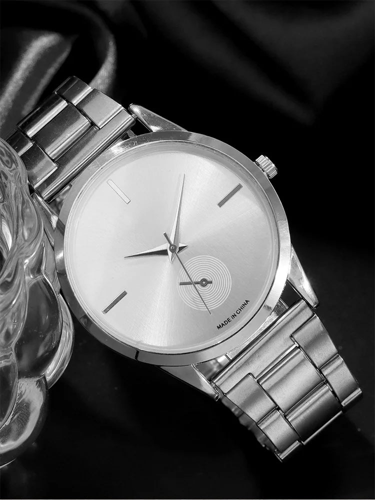 4pcs Fashion Versatile Couple Watch+Couple Necklace