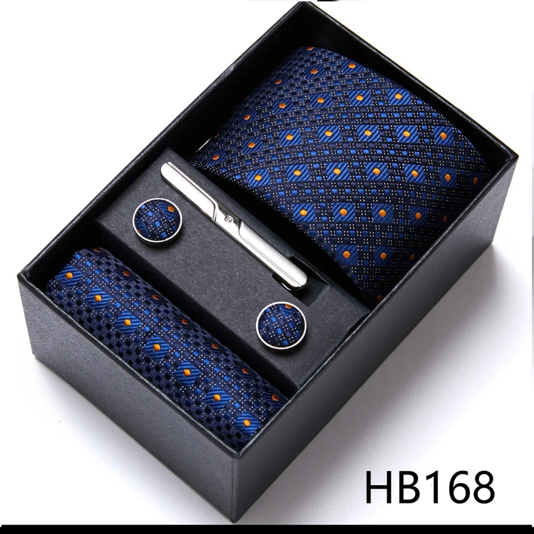 Jacquard Fashion Brand Handkerchief  Cufflink & Necktie
