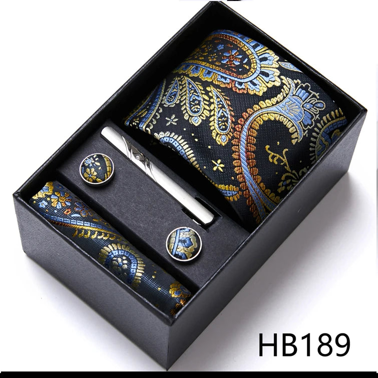 Jacquard Fashion Brand Handkerchief  Cufflink & Necktie