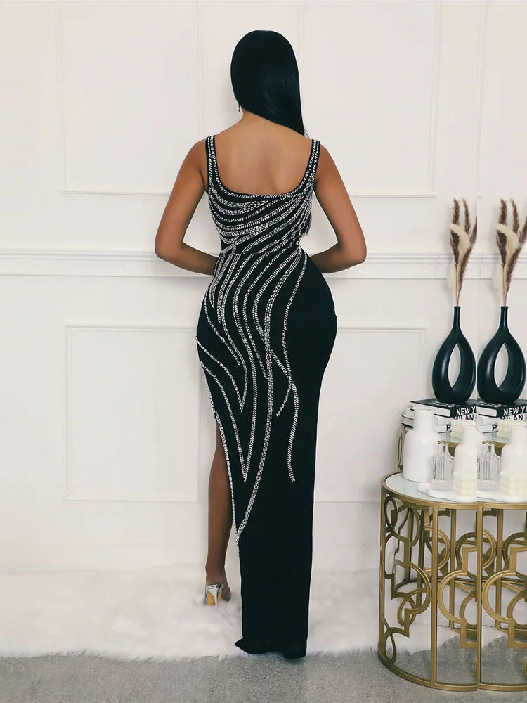Sexy Glam Leg Split Long Maxi Dress