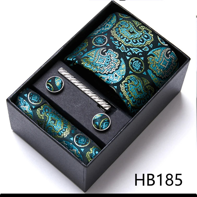 Jacquard Fashion Brand Handkerchief  Cufflink & Necktie