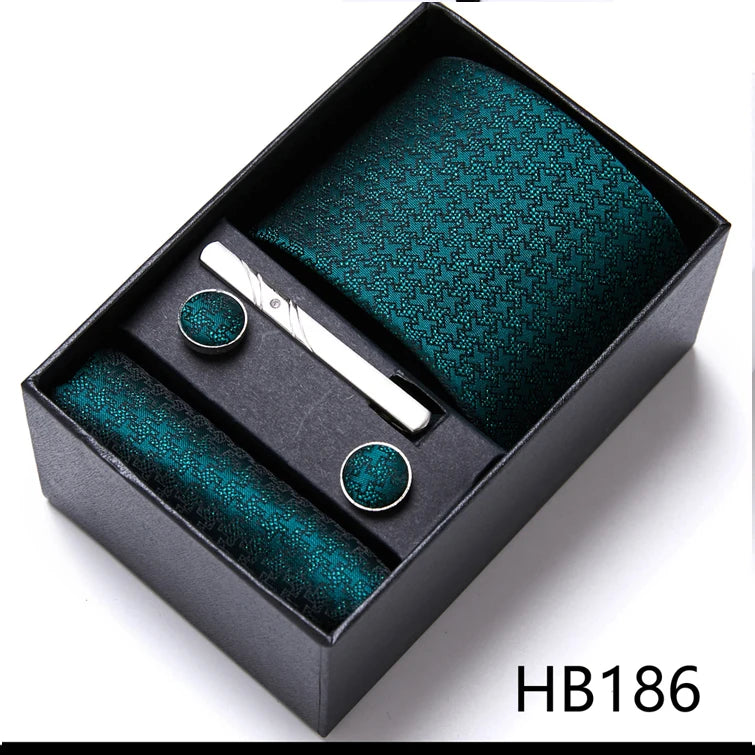 Jacquard Fashion Brand Handkerchief  Cufflink & Necktie