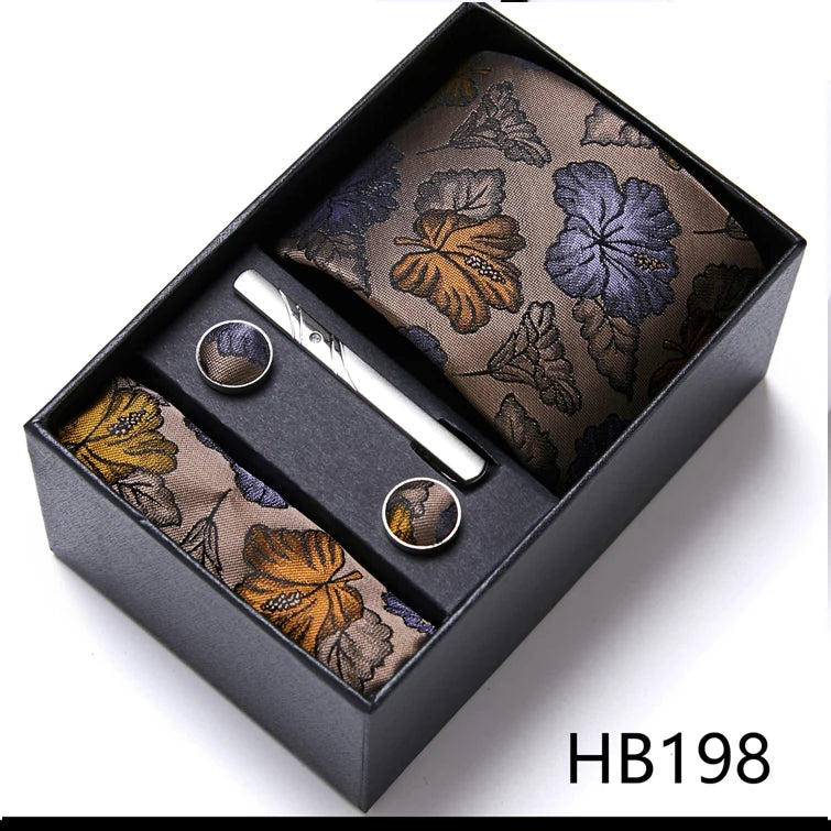 Jacquard Fashion Brand Handkerchief  Cufflink & Necktie
