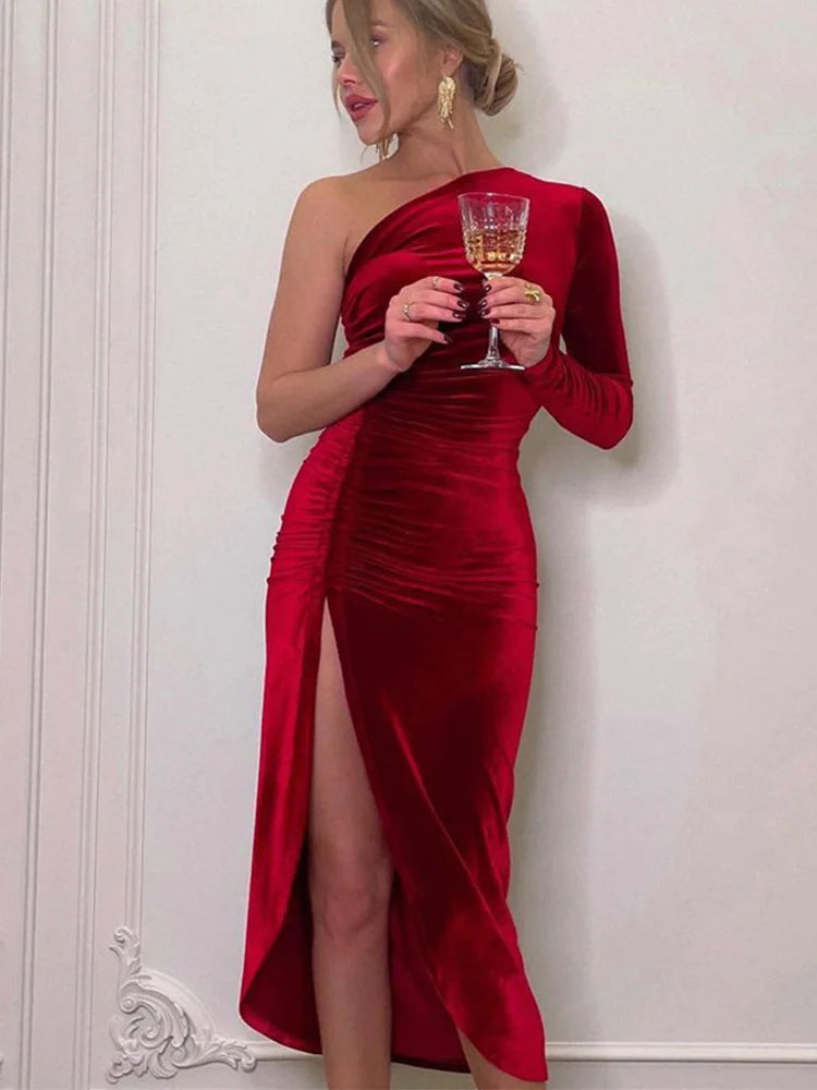 Elegant Split  Midi Dress