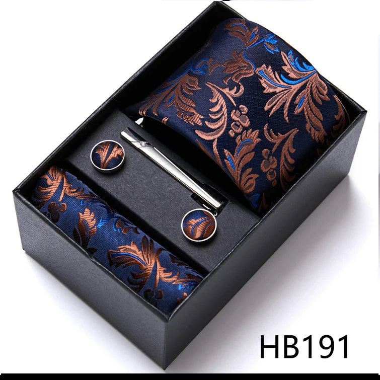 Jacquard Fashion Brand Handkerchief  Cufflink & Necktie