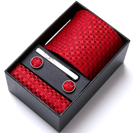 Jacquard Fashion Brand Handkerchief  Cufflink & Necktie