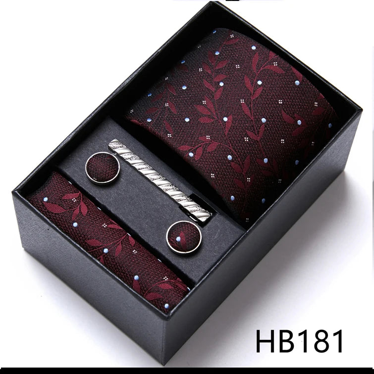 Jacquard Fashion Brand Handkerchief  Cufflink & Necktie