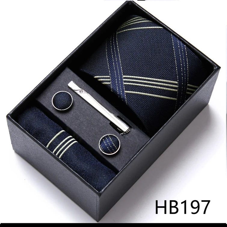 Jacquard Fashion Brand Handkerchief  Cufflink & Necktie
