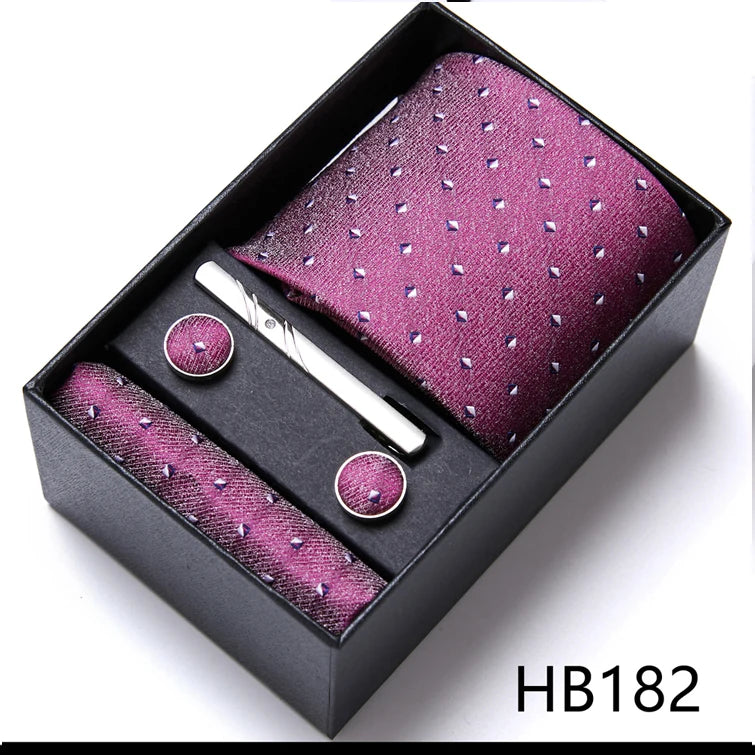 Jacquard Fashion Brand Handkerchief  Cufflink & Necktie