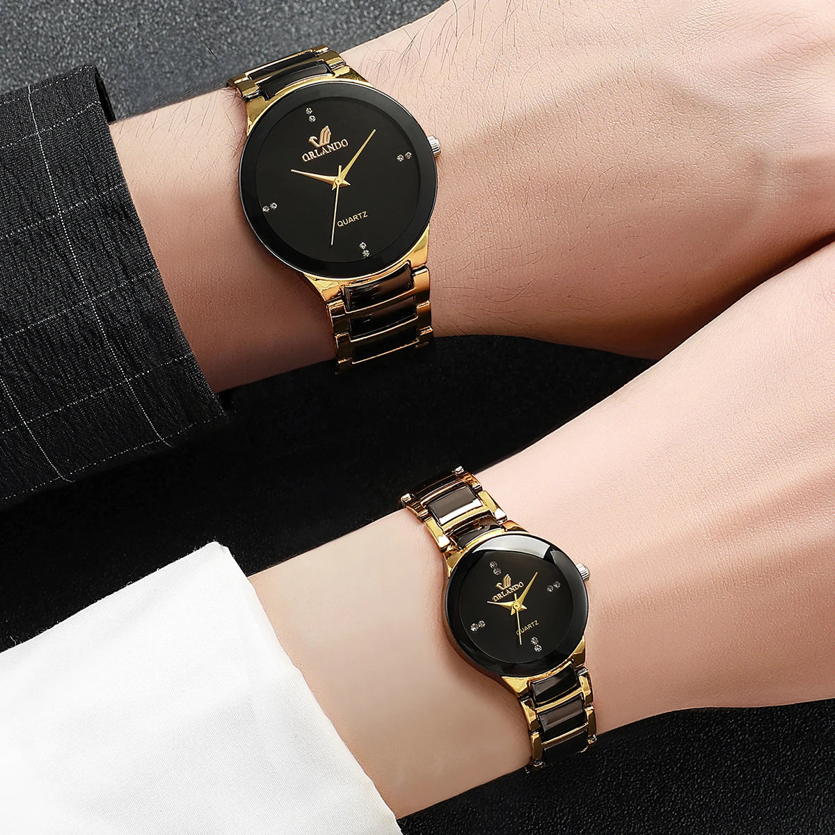 1/2PCS Couple's Fashion Watches Stainless Steel