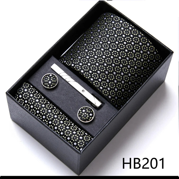 Jacquard Fashion Brand Handkerchief  Cufflink & Necktie
