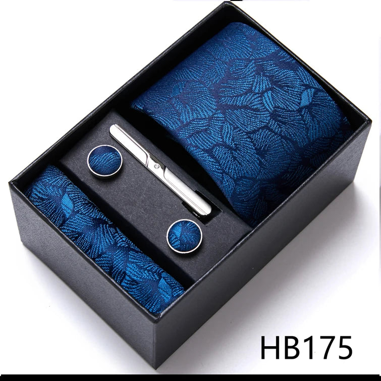 Jacquard Fashion Brand Handkerchief  Cufflink & Necktie