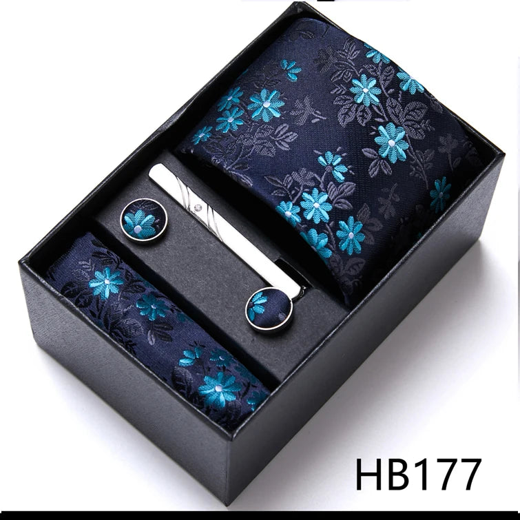 Jacquard Fashion Brand Handkerchief  Cufflink & Necktie
