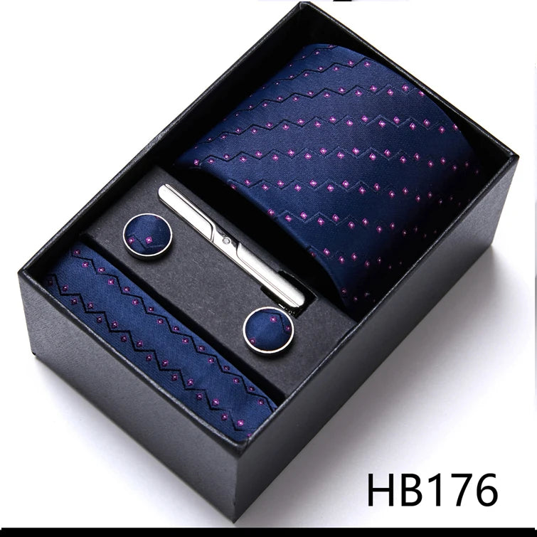 Jacquard Fashion Brand Handkerchief  Cufflink & Necktie