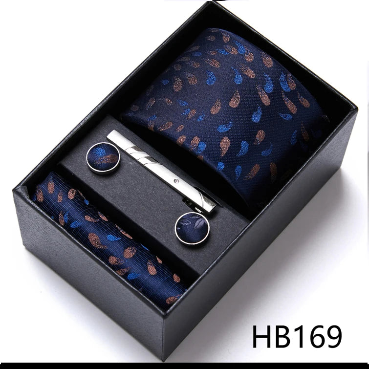 Jacquard Fashion Brand Handkerchief  Cufflink & Necktie