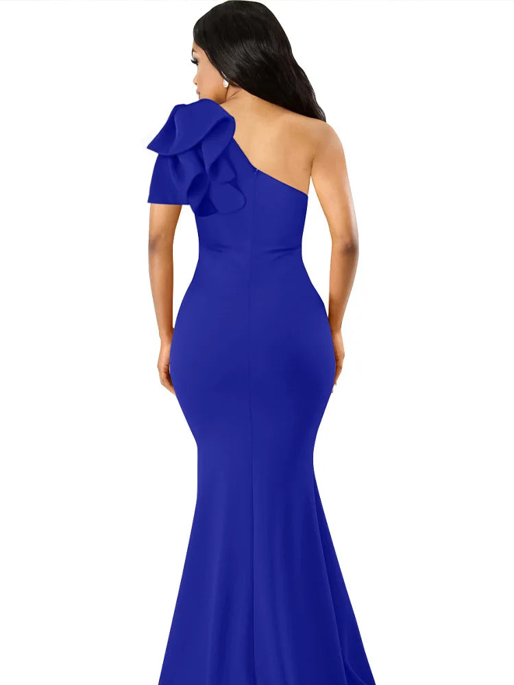 One-Shoulder Split Sexy sleeveless  Dress