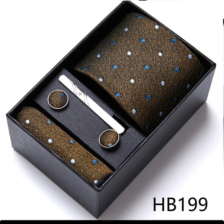 Jacquard Fashion Brand Handkerchief  Cufflink & Necktie