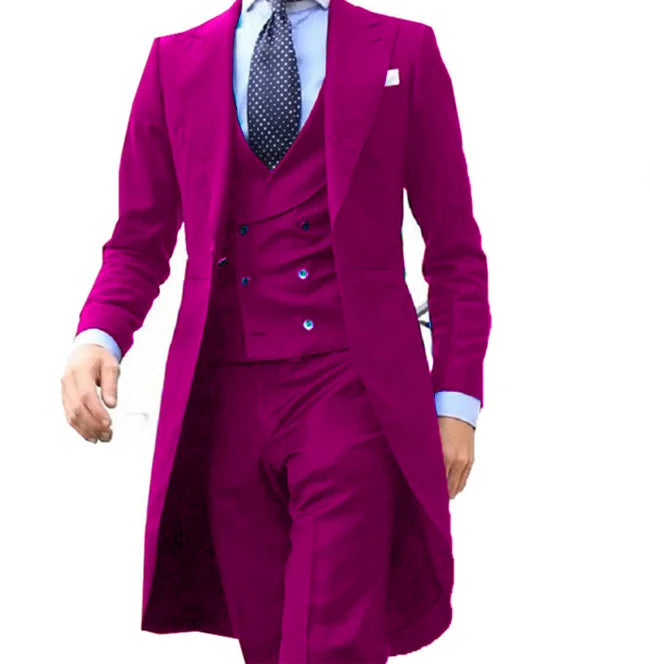 Long Tail Coat 3 Piece  Suit