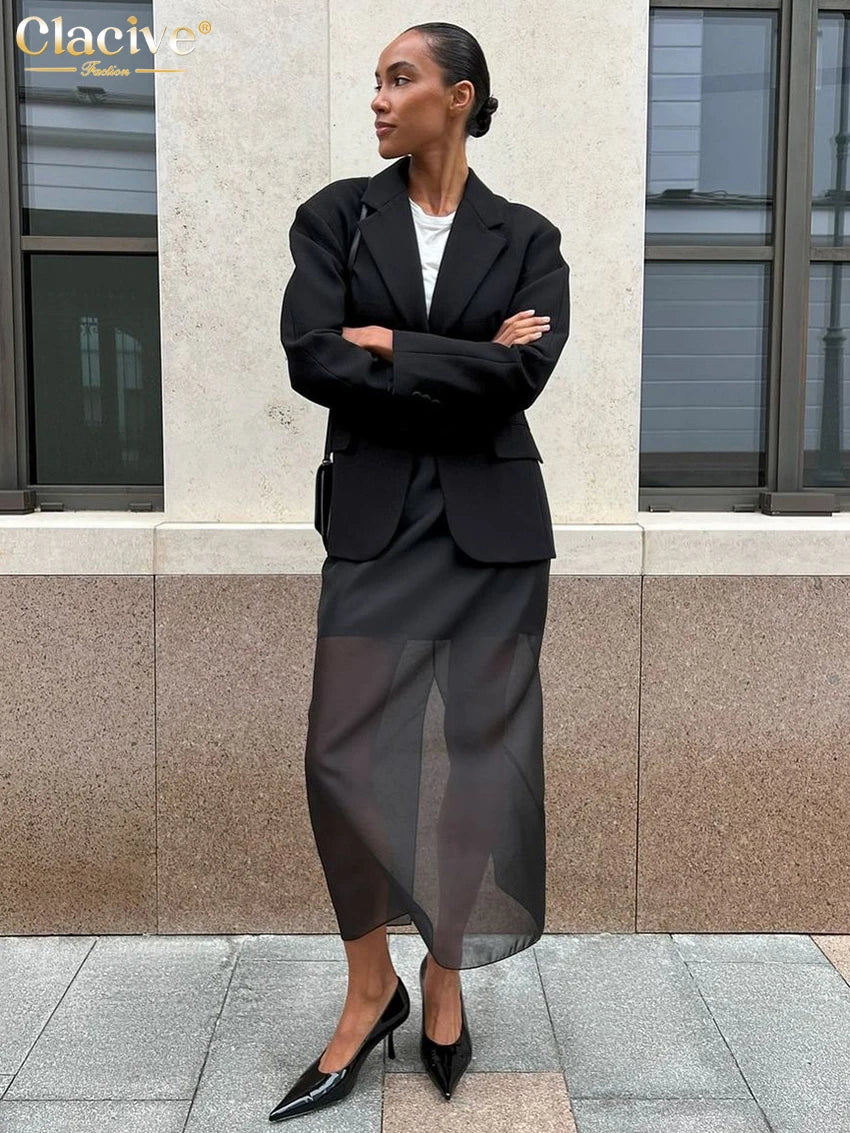 Elegant Loose High-Waist Ankle-Length Skirts