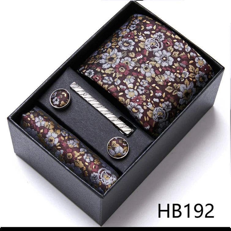 Jacquard Fashion Brand Handkerchief  Cufflink & Necktie