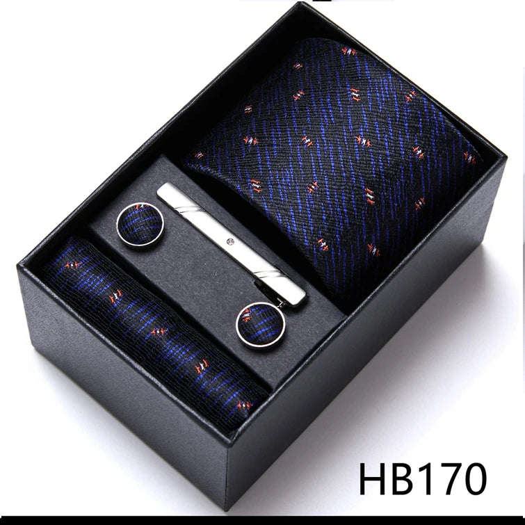 Jacquard Fashion Brand Handkerchief  Cufflink & Necktie