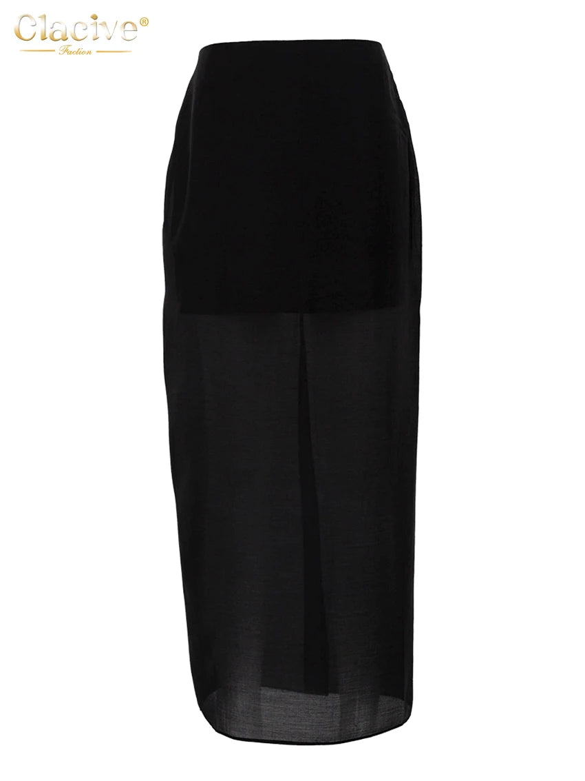 Elegant Loose High-Waist Ankle-Length Skirts