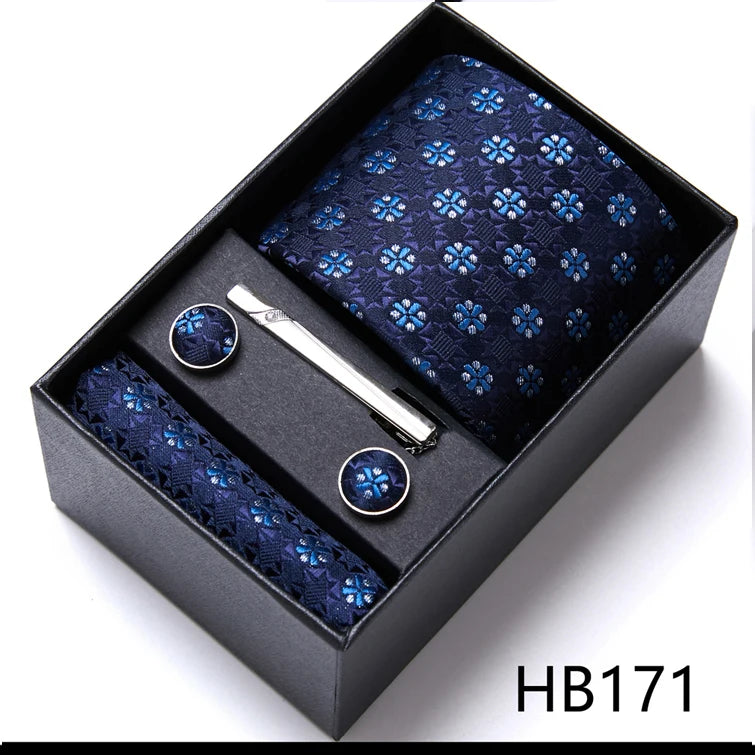Jacquard Fashion Brand Handkerchief  Cufflink & Necktie