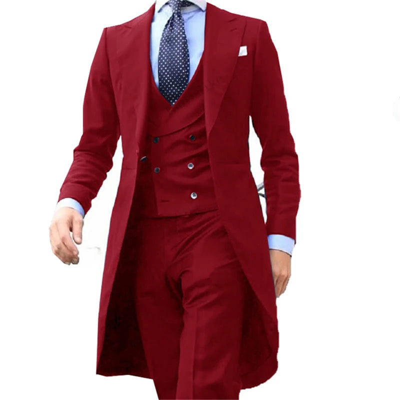 Long Tail Coat 3 Piece  Suit